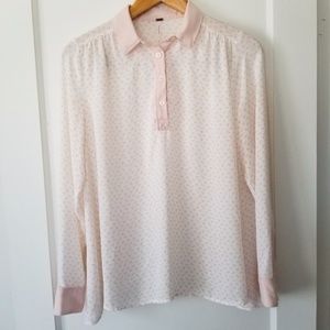 Free People Sheer Unicorn Collared Button Down Top